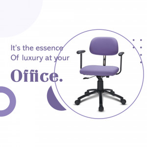 Purple office chair with black base and arms
