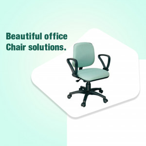Light green office chair with black arms and base