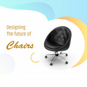 Modern black chair with a quilted backrest and chrome base