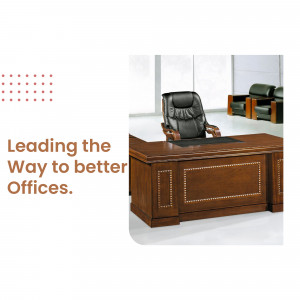 Luxurious executive office desk and chairs in a modern office setting