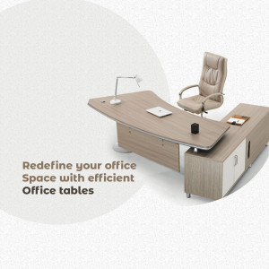 Elegant office desk and chair with a minimalist design