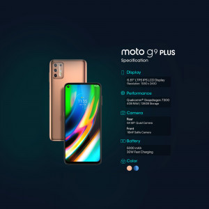 Motorola Moto G9 Plus smartphone with specification details
