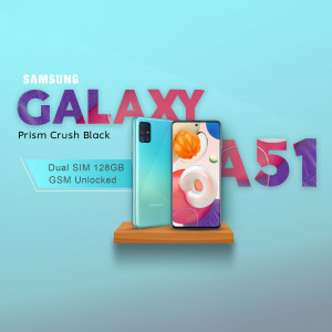 Samsung Galaxy A51 smartphone in Prism Crush Black color