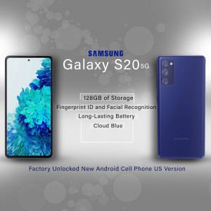 Samsung Galaxy S20 5G in Cloud Blue and Gray colors