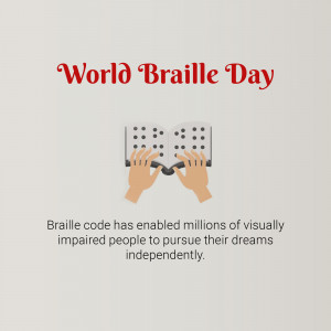 Illustration depicting hands reading a Braille book for World Braille Day