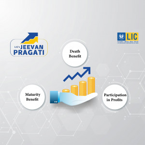Image illustrating the benefits of LIC Jeevan Pragati insurance plan.