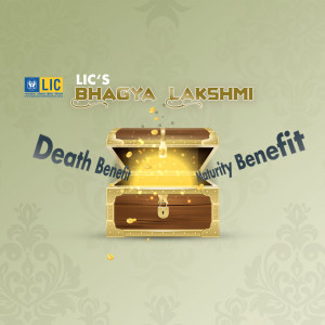 Image depicting a treasure chest overflowing with gold coins, representing the benefits of LIC's Bhagya Lakshmi policy.