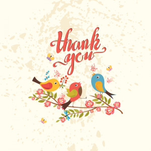 Thank You With Birds And Flowers Branding Post For Threads