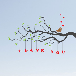 Thank You Bird Branch Template For Threads
