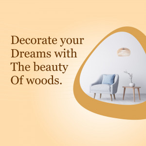 Interior design with wooden furniture and a cozy armchair