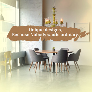 Modern dining room with a unique chandelier and comfortable seating.