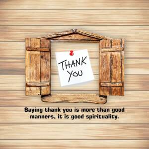 Thank You Note On Wooden Window Social Media Post For Twitter