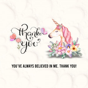 Watercolor Unicorn Thank You Card Design For Pinterest