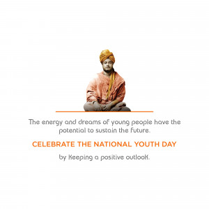 Portrait of Swami Vivekananda with National Youth Day message