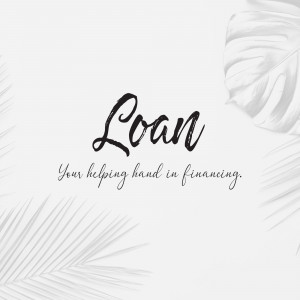 Image with the word 'Loan' and tropical leaves, representing financial assistance.