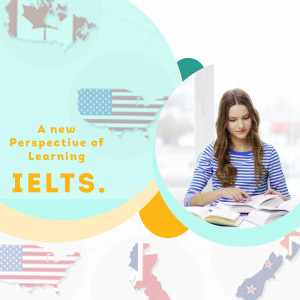 Woman studying with world map background, representing IELTS preparation for international study.