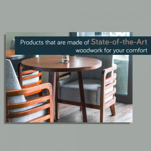 Modern furniture set with wooden chairs and table in a comfortable setting