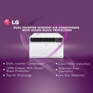 LG Dual Inverter Window Air Conditioner with Ocean Black Protection