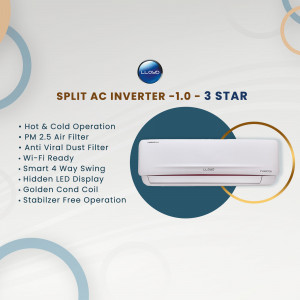 Lloyd Split AC Inverter 1.0 - 3 Star with features listed
