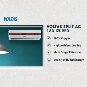 Voltas Split AC 183 IZI-RED with features highlighted