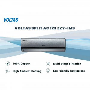 Voltas Split AC 123 ZZY-IMS - White air conditioner with blue background