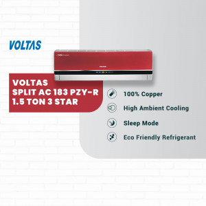 Voltas 1.5 Ton 3 Star Split AC with red finish