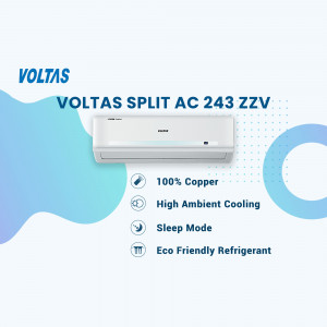 Voltas Split AC 243 ZZV with features highlighted