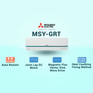 Mitsubishi Electric MSY-GRT series air conditioner with feature highlights