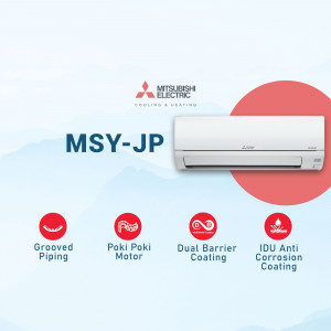Mitsubishi Electric MSY-JP Series wall-mounted air conditioner with features highlighted