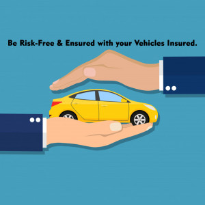 Hands protecting a yellow car, representing vehicle insurance.
