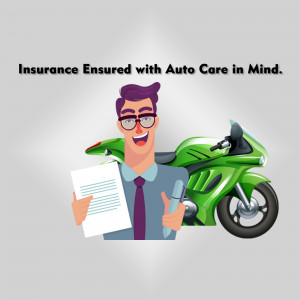 Man with motorcycle and insurance document