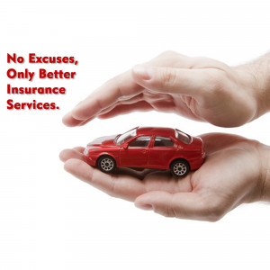 Hands protecting a miniature red car, symbolizing insurance coverage.