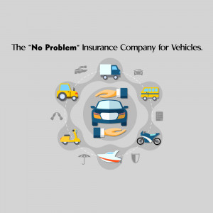 Illustration of various vehicles protected by insurance hands.