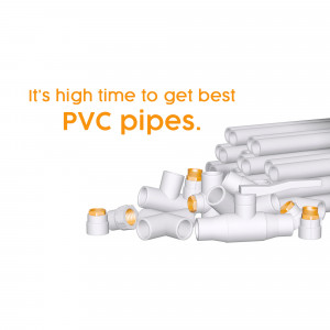 Pile of white PVC pipes and fittings with orange connectors