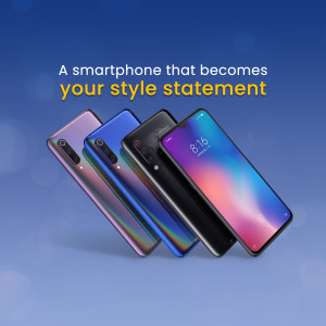 Four Xiaomi smartphones in different colors displayed diagonally