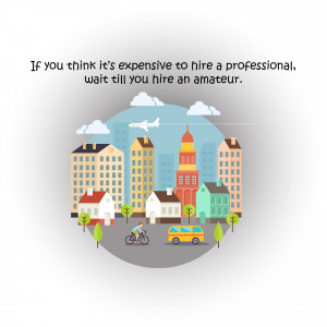 Illustration depicting the cost of hiring an amateur versus a professional.