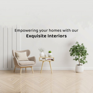 Modern living room with armchair and plants