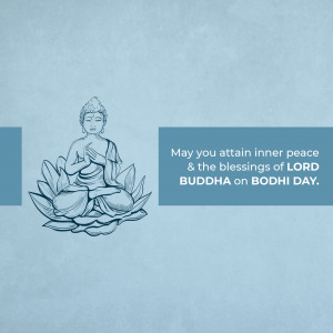 Illustration of Buddha in lotus position with a greeting for Buddha Purnima