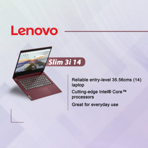 Lenovo Slim 3i 14 laptop in maroon color