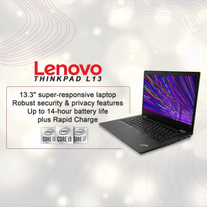 Lenovo ThinkPad L13 13.3-inch laptop with vibrant display