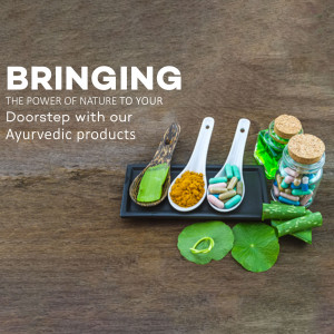 Ayurvedic herbs and supplements on a wooden surface