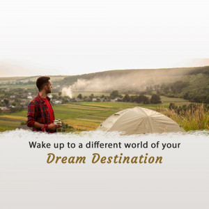 Man enjoying a scenic view while camping in a beautiful landscape.