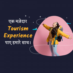 Woman with backpack enjoying a tourism experience