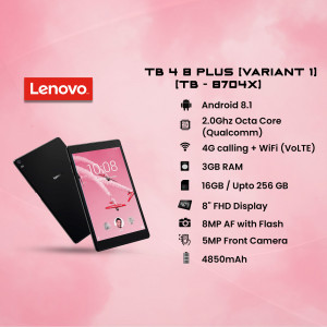 Lenovo Tab 4 8 Plus tablet with specifications listed