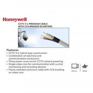 Honeywell CCTV cable with CCA braiding and security camera
