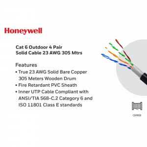 Honeywell Cat 6 Outdoor 4 Pair 23 AWG 305 Meters Cable