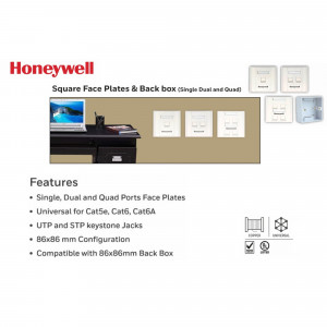 Honeywell Square Face Plates and Back Box - Single, Dual, and Quad Ports
