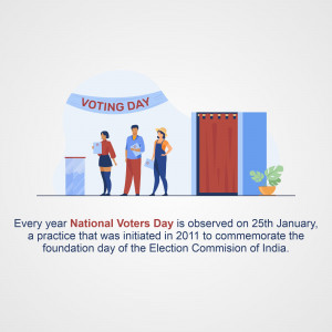 Illustration depicting people voting on National Voters Day