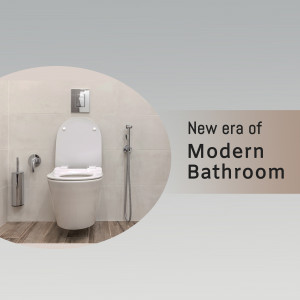 A modern, minimalist bathroom featuring a wall-mounted toilet and bidet.