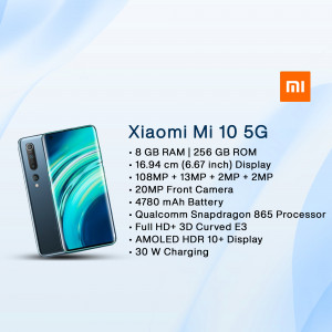 Xiaomi Mi 10 5G smartphone with specifications